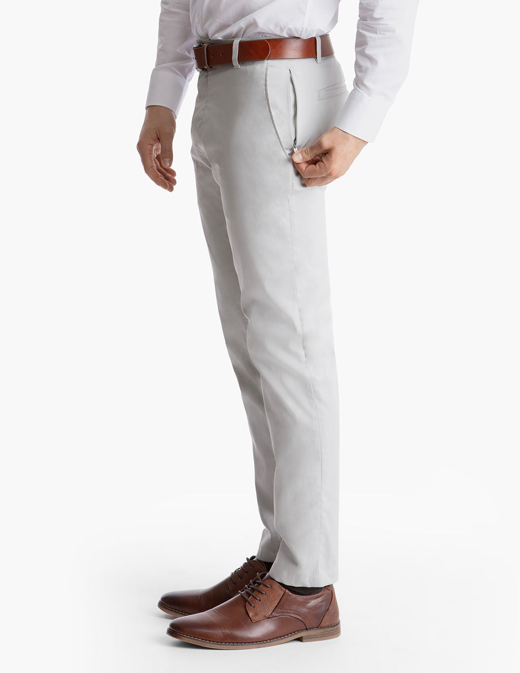 Modern Minimalism: Men Tight Tube White Leather Trouser Jeans